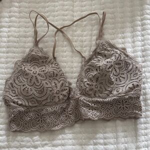 aerie Cream Lace Bralette - M